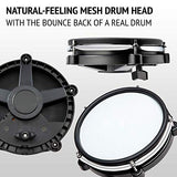 LyxJam 7-Piece Electronic Drum Kit Set, with Real Mesh Fabric 209 Preloaded Sounds, 50 Play-Along Songs, Recording Capability & Kick Pad, Drum Sticks, Drum Throne Stool