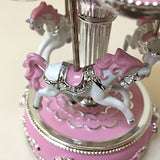 HoneyGifts Laxury Carousel Music Box,Flower Design,Pink