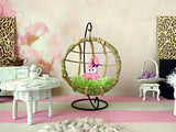 Miniature hanging chair dollhouse garden. Furniture for 1:8 scale dolls, Lati Yellow Pukifee Realpuki. L