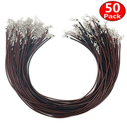 Necklace Cord 18 Inches Black/Brown Waxed Cotton Necklace Cord DIY Jewelry Making Ropes with