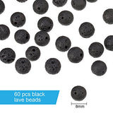 Bememo 200 Pieces Chakra Beads and Black Lava Rock Stone Volcanic Stone for Jewelry Bracelet