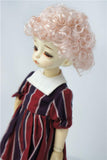BJD Wigs JD522 Mini Curls Synthetic Mohair Doll Wigs 5-6inch 6-7inch BJD Doll Accessories (Light Pink, 6-7inch)