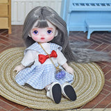 SISON BENNE 16cm BJD Doll 1/8 1/12 Mini SD Dolls Ball Jointed Doll DIY Toys with Full Set Clothes Shoes Wig Makeup,Best Gift for Girls (4#)