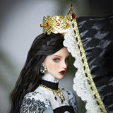 LiFDTC Noble Queen BJD Doll 1/4 SD Dolls 17 Inch 43.5cm Movable Ball Jointed Doll DIY Toys with Clothes Shoes Wig Exquisite Makeup Crown, Handmade Girl Dolls Toy Gifts