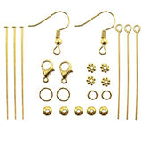 TOAOB Jewelery Making Starter Kits Gold Jump Ring Head Pins Eye Pins Earring Hook Findings