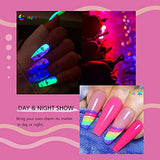 Saviland Poly Nails Gel Set - Glow in the Dark Nail Extension Nail Kit 12 Colors Neon Builder Nail Gel Nail Enhancement Manicure Set for Nail Art Starter Kit, Gifts for Women