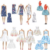 E-TING Lot 15 Items = 5 Sets Fashion Casual Wear Clothes/Outfit with 10 Pair Shoes for Girl Doll Random Style (Casual Wear Clothes + Short Skirt)