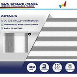 Windscreen4less 9'x13' Outdoor Pergola Replacement Shade Cover Canopy for Patio Privacy Shade Screen Panel with Grommets on 2 Sides Includes Weighted Rods Breathable UV Block Grey and White Stripes