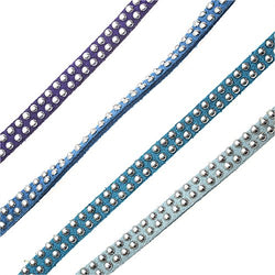 BeadSmith Studded Faux Suede, Jewelry Cord Assortment 5mm Wide, 8 Meters Total, Blues Mix