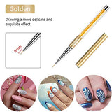 Beetles Nail Art Liner Brushes, Nail Gel Polish Painting Nail Art Design Brush Pen Set Diamond application Rhinestone Handle, Nail Dotting Painting Drawing Pen Size 5/7/9/11/20mm, 5Pcs