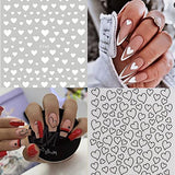 VOTACOS 9 Sheets Hearts Nail Art Stickers Decals 3D Laser Love Nail Sticker Valentine's Day Nail Art Supplies Self-Adhesive Nail Decorations Glitter Romantic Nail Accessories for Women DIY Nail Design.