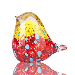 Art Glass Bird Figurine Handmade Blown Glass Crystal Paper Weight Christmas Birthday Gift Home Table Ornament Decor (N001)