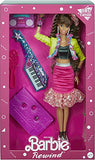 Barbie Rewind 80s Edition Dolls’ Night Out Doll (11.5-in Brunette) in Party Look Featuring Neon Jacket, Skirt & Accessories, with Cassette Tape Doll Stand, Gift for Collectors