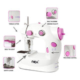 NEX Sewing Machine Mini Size Double Thread Double Speed with Foot Pedal Light Safety Cover for Kids