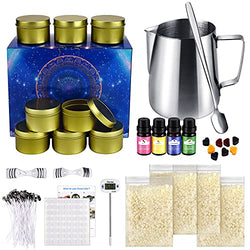 BOWINR DIY Candle Making Kit Supplies for Adults Kids Include Beeswax, Thermometer, Candle Wicks, Fragrance Oils, Candle Tins, Melting Pot, DIY Scented Candles for Beginners