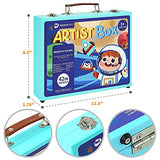 MEEDEN Art Set for Kids, Kids Drawing Set with Portable Wooden Box, Coloring Book, Silky Crayons, Oil Pastels, Colored Pencils & Painting Art Supplies, Art kit for Kids Girls Boys