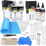 Pixiss Silicone Making Kit Liquid Silicone Rubber Epoxy Resin Crystal Clear Casting Resin for Epoxy and Resin Art with Accessory Kit