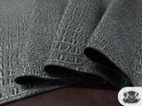 Vinyl Crocodile GATOR METALLIC GRAY Faux / Fake Leather Fabric By the Yard