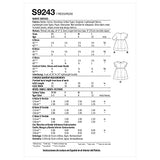 Simplicity SS9243A Babies Gathered Dress Sewing Pattern Kit, Design Code S9243, Sizes XS-L