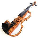 Kinglos 4/4 Solid Wood Advanced Wood Grain Electric / Silent Violin Kit with Ebony Fittings Full Size (MWDS1903)