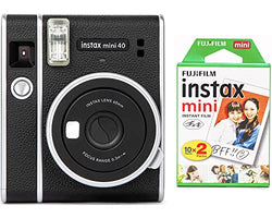 Fujifilm Instax Mini 40 Instant Camera with Fujifilm Instant Mini Film (20 Sheets) Bundle with Deals Number One Microfiber Cleaning Cloth (Black) Great Camera Bundle!!