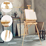 Artina Wooden Easel Stand – Painting Tripod Table Top Easel with Wooden Palette & Box Portable Plein Air Easel & French Style Worktop Easel – Madrid