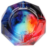 Kufox Crystal Cigarette Ashtray Ash Holder Case,The Starry Sky Pattern Home Office Tabletop