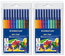 Staedtler Noris Club Marker Set - Fine Tip, 2-10 Packs, Assorted Colors, 326WP10