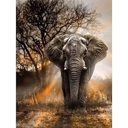 Bealatt 5D DIY Diamond Painting by Number Kits, Painting Cross Stitch Full Drill Elephant Animal Rhinestone Embroidery Pictures Arts Crafts for Home Wall Decor, Diamond Puzzles for Adults, 12x16 Inch