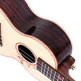 Enya Concert Ukulele 23 Inch Solid Engelmann Spruce Top with Solid Rosewood Back and Sides Include Gig Bag(EUC-S1)