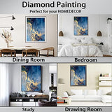 Pudiceva Diamond Painting Kits for Adult,Diamond Art for Adults, Full Drill Round Crystal Gem 5D Dimond Painting Kit for Home Wall Decoration (12x 16 inch),Marble Blue01