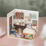 ROBOTIME Dollhouse Kit DIY Miniature Dollhouse with Furniture 1:24 Scale Miniature House Model - Anne's Bedroom