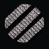 SHINYTIME Rhinestone Trims 1 Yard 3 Rows Silver Applique Chain Banding Diamond Wedding and