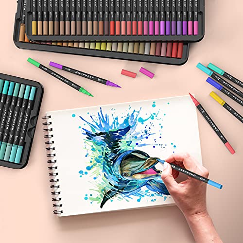 Hethrone Colors Dual Tip Brush Pens 120 Colors Brush Pen