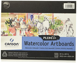 Canson Plein Air Watercolor Art Board Pad for Watercolor, Ink, Gouache and Acrylic, 8 x 10 Inch,