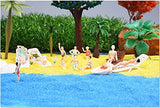 NWFashion 20pcs 1:50 Scale Painted Model Beach Swimsuits People Figures