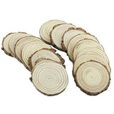 Yexpress 15pcs 3.5"-4.3" Inch Unfinished Natural Thick Wood Slices Circles with Tree Bark Log Discs for DIY Craft Christmas Rustic Wedding Ornaments