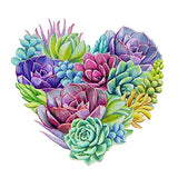 KOTWDQ Diamond Painting Kits for Adults Kids Succulent Plants Heart Shaped Full Drill for Home Wall Decor 16x16inch(Canvas Size)