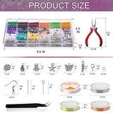 6000PCS Jewelry Making Kit -Seed Crystal Beads for Jewelry Making, with Gemstone Chip Beads, Jewelry Wire, Pliers, Tweezer for Ring, Bracelet, Necklace, Earring Adults Jewelry Making Supplies BY WEKEY