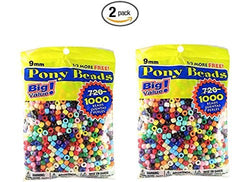 Pony Beads Multi Color 9mm 1000 Pcs in Bag (2)