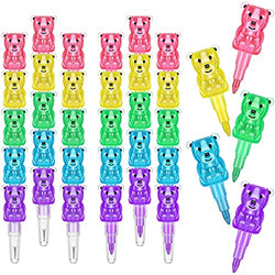 24 Pieces Stackable Crayons Stackable Plastic Bear Pencils Art Party Favors Stacking Crayons Kids Party Favors Pencils Buildable Crayons Pencils Colorful Crayon for Kids Birthday Party School Supplies