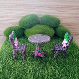 Miniature Resin Table and Chair Decoration Set for Garden Crafts Flowerpot Dollhouse Fairy Decoration