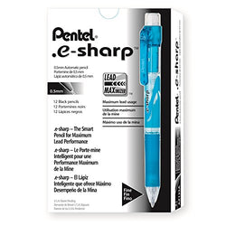 .e-Sharp Mechanical Pencil, 0.5 mm, Sky Blue Barrel 12 Pk