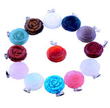 12pcs Rose Flower Shape Gemstone Handmade Carved Healing Chakra Beads Crystal Quartz DIY Stone