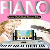 FillADream 44 Keys Kids Piano, Multifunctional Dual Speakers Portable Electronic Standard Size Keyboard for Kids Learning and Practice