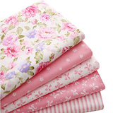 5pcs/lot 15.7"x19.7" Pink 100% Cotton Fabric For Sewing Quilting Patchwork Tissue