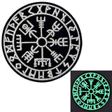 EmbTao Glow In Dark Vegvisir Viking Compass Norse Rune Morale Tactical Embroidered Applique