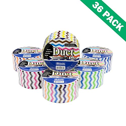 Chevron Duct Tape, Multi Color Patterned Decorative Duct Tape Set (Box of 36)