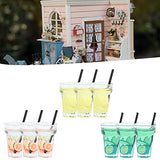 Dollhouse Drink, Doll House Mini Fruit Tea DIY Scene Model Miniature Food Toy for Children Over 3 Years Old