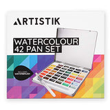 Premium Watercolor Paint Set - 42 Colors Whole Pan Pallete Paints Set and Watercolor Painting Set for Artists, Beginners, Kids, Adults and Professionals, Vibrant Colors, Metallic and Traditional
